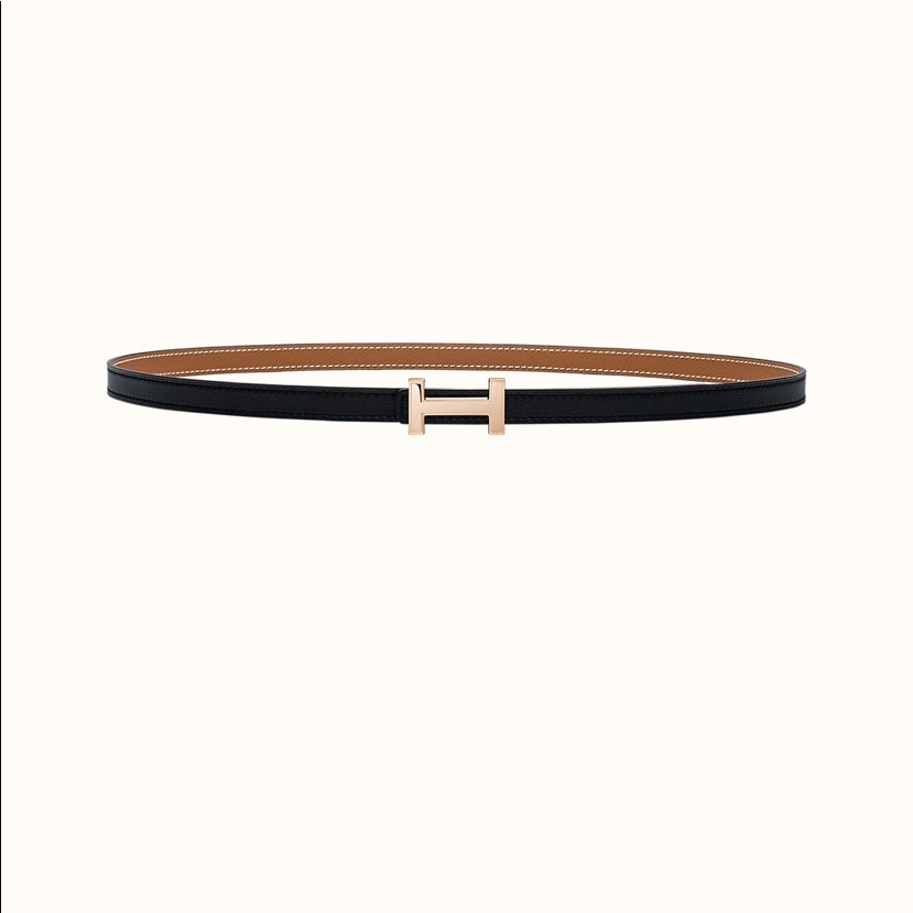 - Brand New Hermes Focus Belt 13mm Black And Gold Reversible